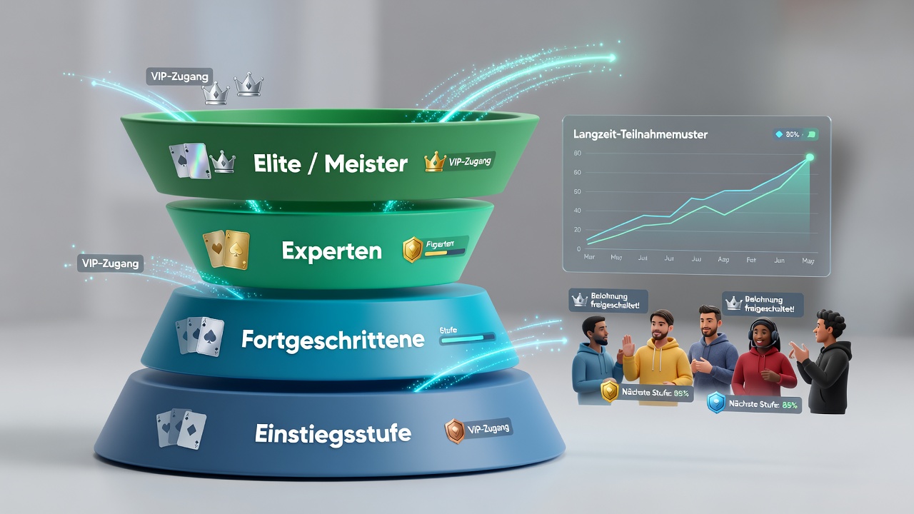 Grafik zu Teilnahmeverläufen über gestaffelte Belohnungsebenen hinweg